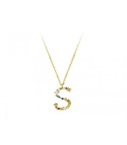 Colgante Plata Dorada Liska Mujer LET01CL-SD Colgante S Circonitas Multicolor