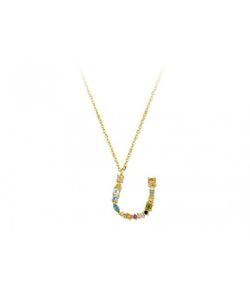 Colgante Plata Dorada Liska Mujer LET01CL-UD Colgante U Circonitas Multicolor