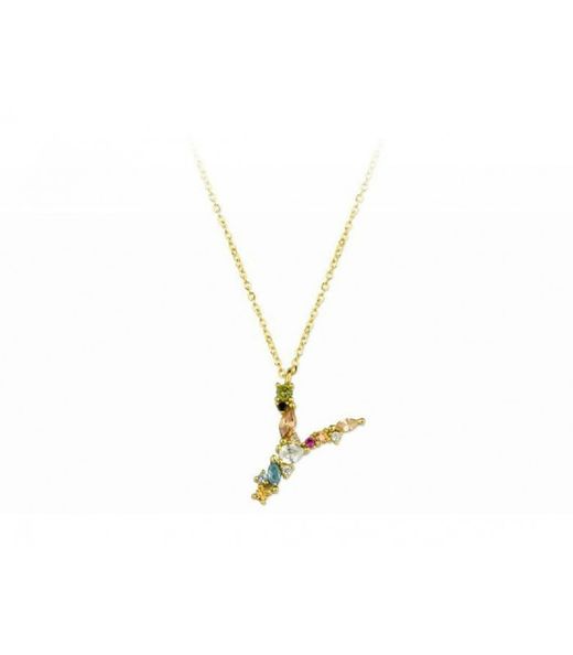 Pendentif Liska pour femme en argent plaqué or LET01CL-YD, pendentif et zircone multicolore