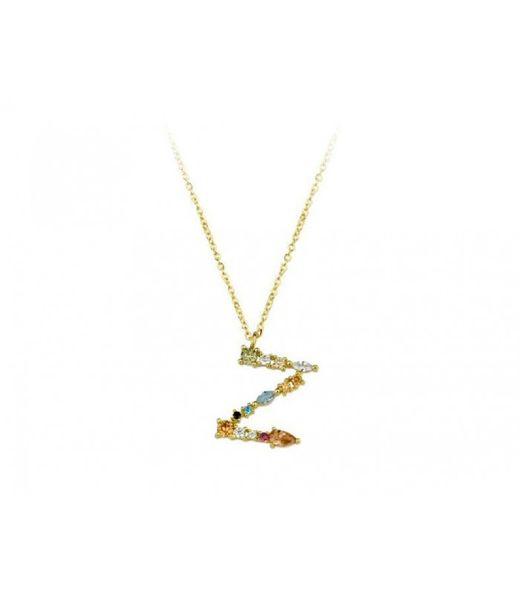 Penjoll Plata Daurada Liska Dona LET01CL-ZD Penjoll Z Circonites Multicolor