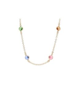 Collar Liska Plata Dorada LSW2257CL-D Cristales Multicolor