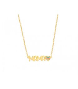 Colgante Plata Dorada Liska Mujer MAMA02CL-D Mamá Corazón Circonitas Multicolor
