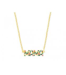 Colgante Plata Dorada Liska Mujer MAMA03CL-DM Mamá Circonitas Multicolor
