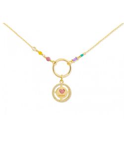 Colgante Plata Dorada Liska Mujer MAMA06CL-D Mamá Circonitas Multicolor
