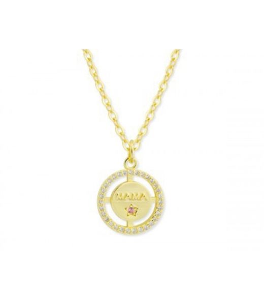 Liska Women's Gold-Plated Silver Pendant MAMA11CL-D Mom Zirconia