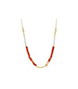 Colgante Plata Dorada Liska Mujer ML08CL-D Piedras Rojas