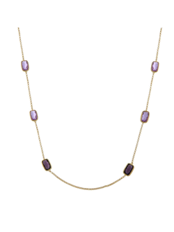 Collar Plata Dorada Mujer PSET173/3C Circonitas Moradas