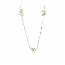 Collar Plata Dorada N21768GP Mariposa Con Circonitas