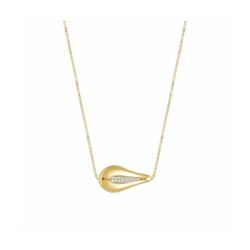 Collar Plata Dorada N22074GP Gota Con Circonitas