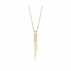 Collar Plata Dorada N23002GP Piedra Con Circonitas