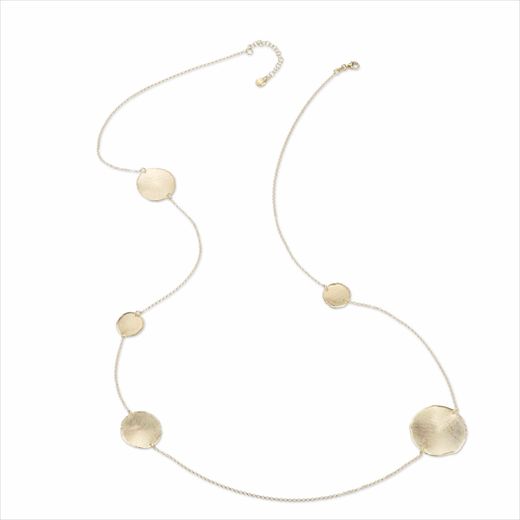 Collar Plata Dorada Sovrani Mujer J11370 Discos Martillados Irregular 90+6cm