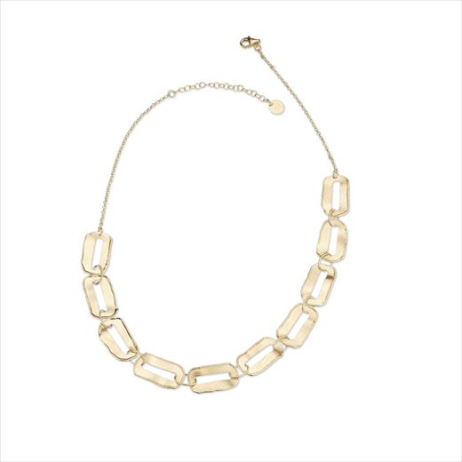 Collar Plata Dorada Sovrani Mujer J12503 Rectángulos Calados Irregulares 46+6cm