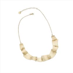 Collar Plata Dorada Sovrani Mujer J12509 Cuadrados Martillados Irregular 44+6cm
