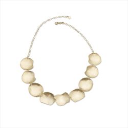 Collar Plata Dorada Sovrani Mujer J12512 Discos Martillados Irregular 42+4cm