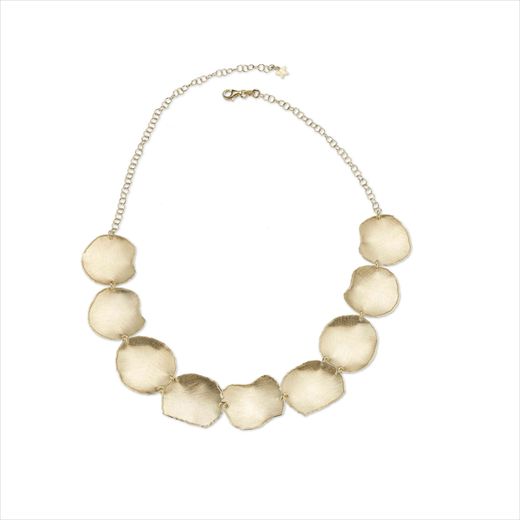 Collar Plata Dorada Sovrani Mujer J12512 Discos Martillados Irregular 42+4cm