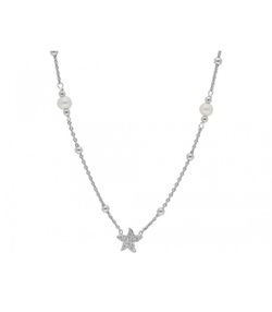 Collar Plata Liska LAF6287CL-1 Estrella Perlas