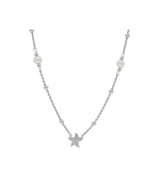 Colar de pérolas em prata Liska LAF6287CL-1