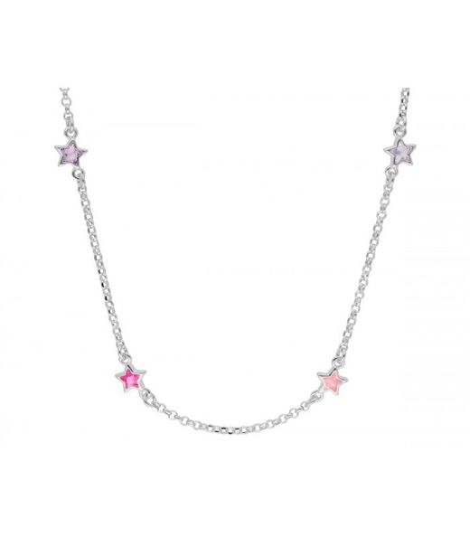 Colar de prata Liska LAF6449CL-M com estrelas de zircônia multicoloridas
