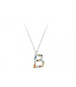Colgante Plata Liska Mujer LET01CL-B Colgante B Circonitas Multicolor