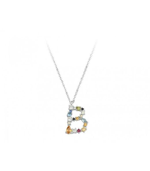 Colgante Plata Liska Mujer LET01CL-B Colgante B Circonitas Multicolor