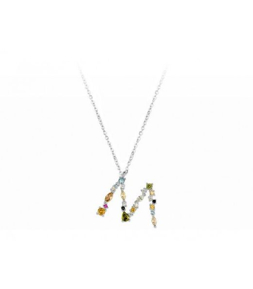 Liska Women's Silver Pendant LET01CL-M Multicolor Zirconia M Pendant