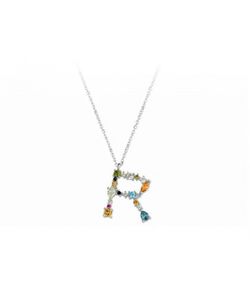 Colgante Plata Liska Mujer LET01CL-R Colgante R Circonitas Multicolor