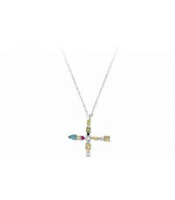 Colgante Plata Liska Mujer LET01CL-X Colgante X Circonitas Multicolor