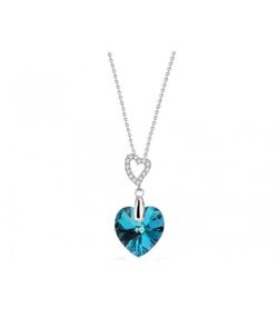 Colgante Plata Liska Mujer LSW0150CL-BB Colgante Corazón Piedra Azul
