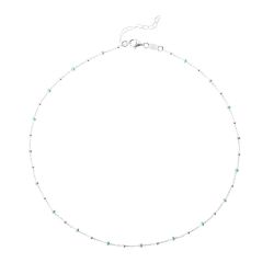 Collar Plata Mujer COM0071PLSB Piedras Minerales Cielo Azul