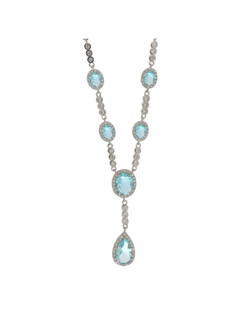 Collar Plata Mujer PSET160/3S Circonitas Aguamarina