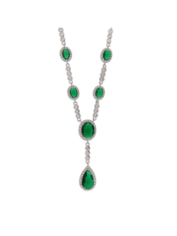 Collar Plata Mujer PSET160/3V Circonitas Verdes