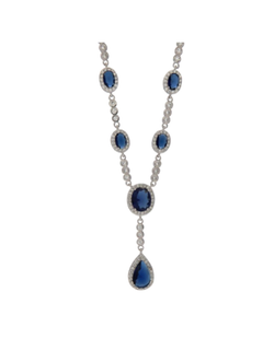 Collar Plata Mujer PSET160/3Z Circonitas Azules