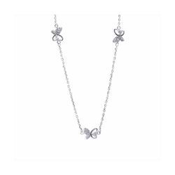 Collar Plata N21768 Mariposa Con Circonitas
