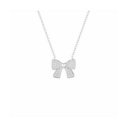 Collar Plata N22163 Lazo Con Circonitas