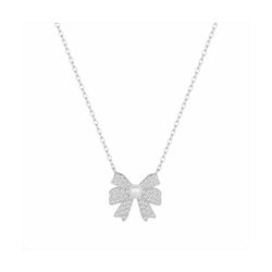 Collar Plata N22166 Lazo Con Circonitas