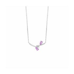Collar Plata N23004PK Piedras Moradas Con Circonitas