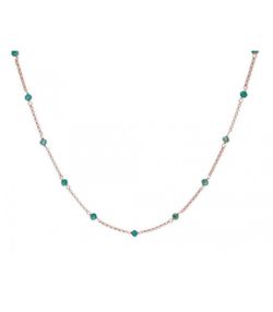 Collar Plata Rosa 37+4cm Liska Mujer LAF2167CL Turquesa
