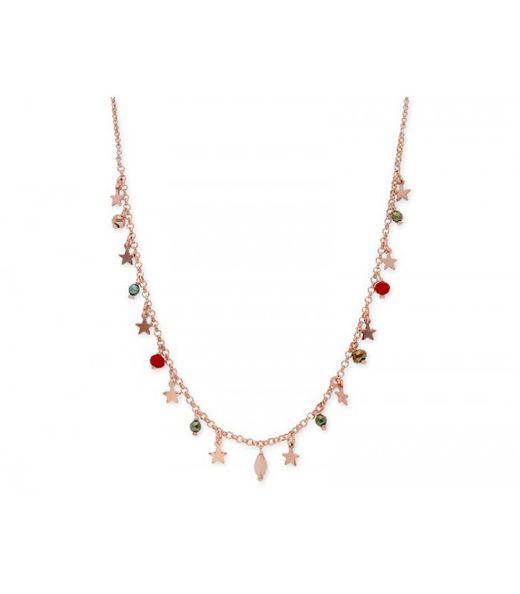 Collar Plata Rosa Liska Dona LAF2121CL Pedres Naturals Estrelles