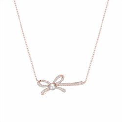 Collar Plata Rose N22167PP Lazo Con Circonitas