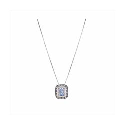 Collar Plata Sovrani 40+5cm J10294 Circonitas Cristal Azul Rectangular