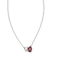 Collar Plata Sovrani 40+5cm J8120 Circonita Blanca Y Fucsia