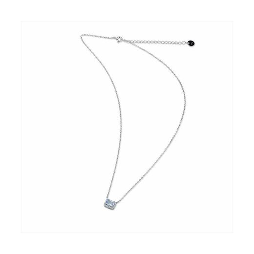 Collar Plata Sovrani 40+5cm J8357 Circonites Cristall Aguamarina Rectangular
