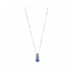 Collar Plata Sovrani 40+5cm J9455 Circonitas 3 Cristales Aguamarina