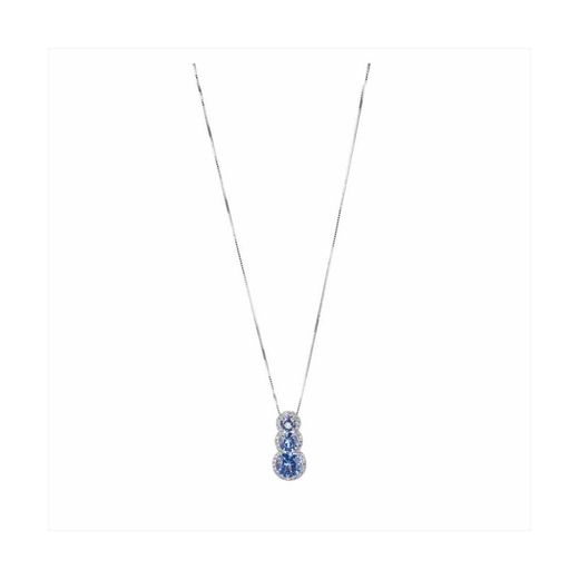 Collar Plata Sovrani 40+5cm J9455 Circonites 3 Vidres Aguamarina