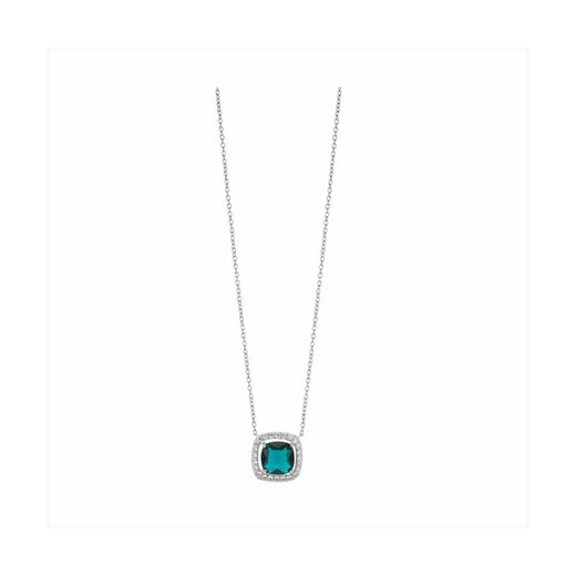 Collier Sovrani en argent 40+5 cm J9477, serti d'émeraude et de zircone carrée