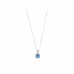 Collar Plata Sovrani 40+5cm J9514 Circonitas Zafiro Cuadrado