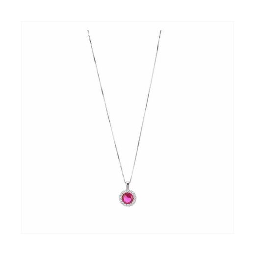Collier Sovrani en argent 40+5 cm J9517, rubis rond et zircone