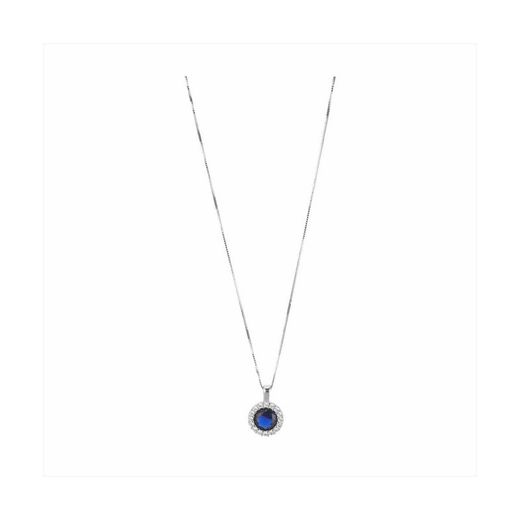Collar Plata Sovrani 40+5cm J9529 Rodó Amb Circonites Safirs