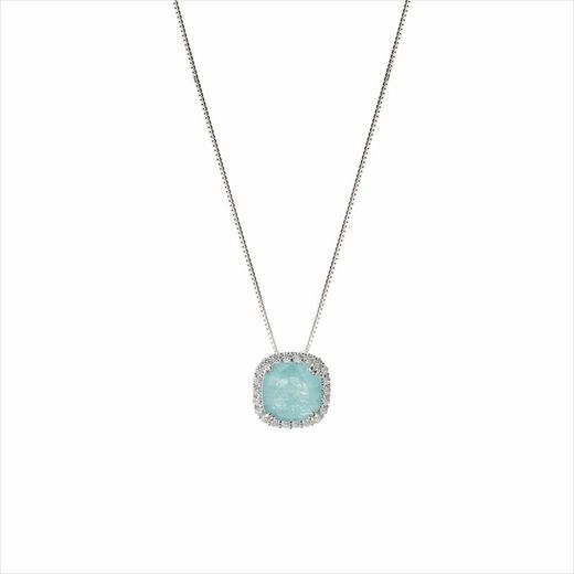 Collier Sovrani en argent 40+5 cm J9839, cristal carré en zircone