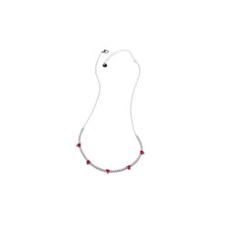 Collar Plata Sovrani 40+6cm J8008 Circonitas Corazones De Rubies